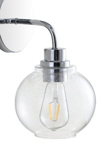 Sandrine Iron/Seeded Glass Cottage Rustic LED Vanity Light - JONATHAN Y